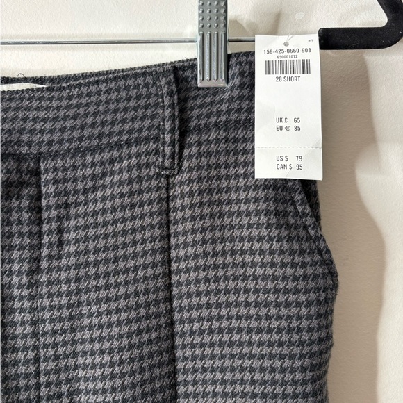 Abercrombie & Fitch Gray Houndstooth Skinny Ultra High Rise Slit Pants 28 Short - Picture 4 of 5